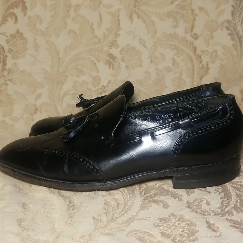 Vintage Florsheim imperial,Black Western Style Men's oxfords,dress shoe.